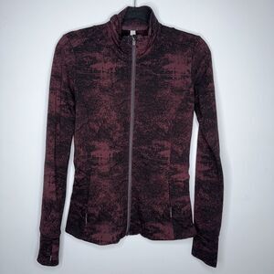 Athleta Women’s Shanti Jacquard Jacket Burgundy Size XS